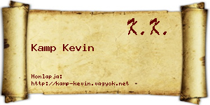 Kamp Kevin névjegykártya