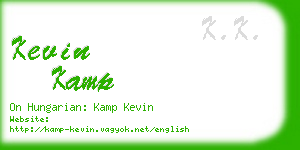 kevin kamp business card